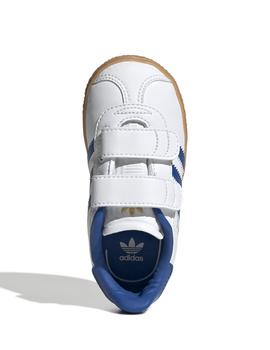 Zapatillas adidas gazelle cf i blanco azul de bebé.