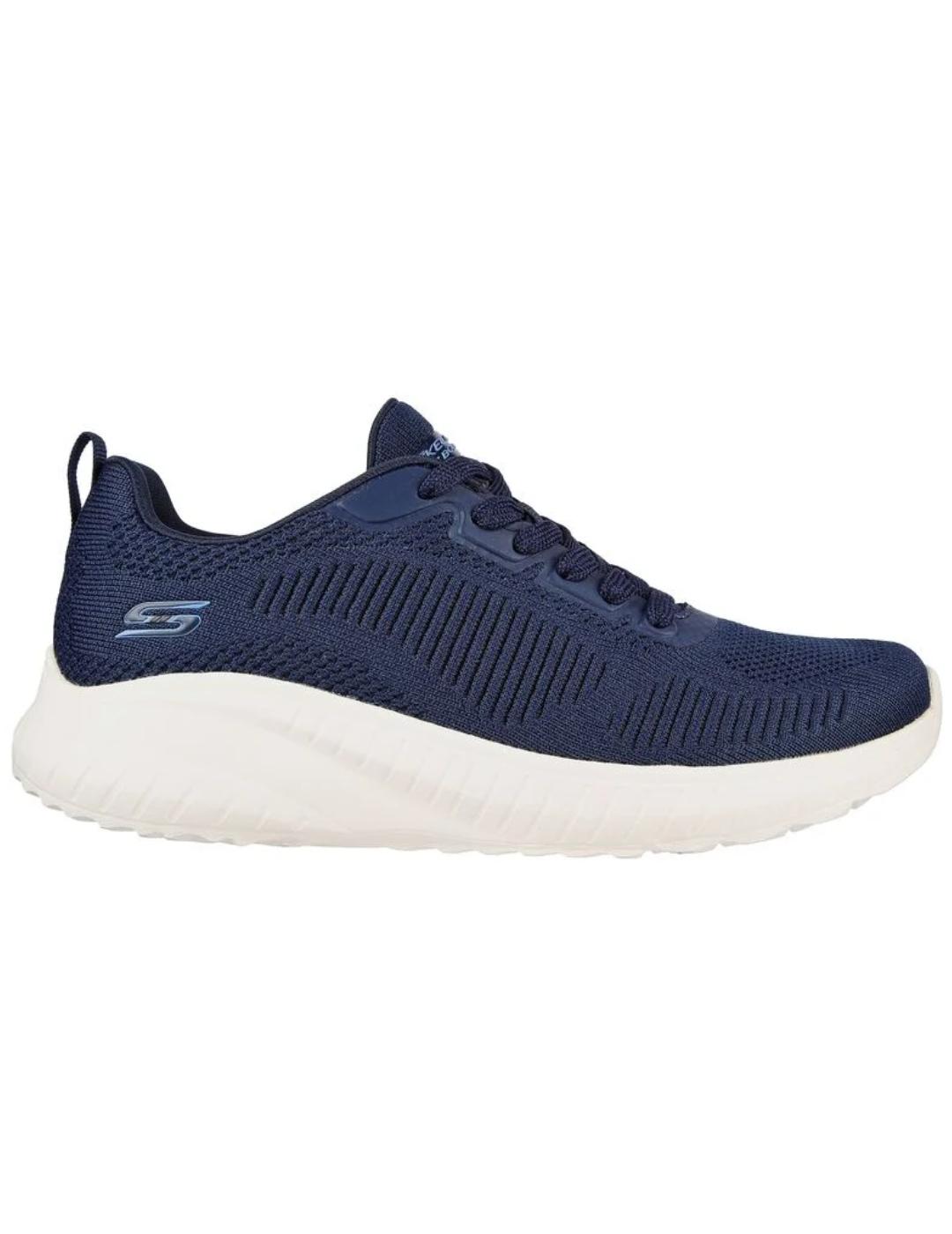 Zapatillas skechers bobs squad chaos face off azul de mujer.