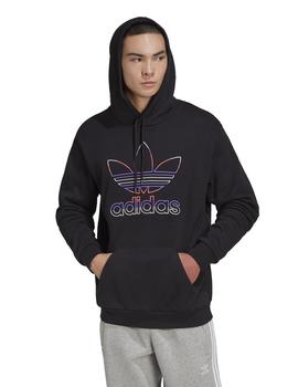 Sudadera adidas con capucha trefoil ser negro de hombre.