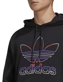 Sudadera adidas con capucha trefoil ser negro de hombre.