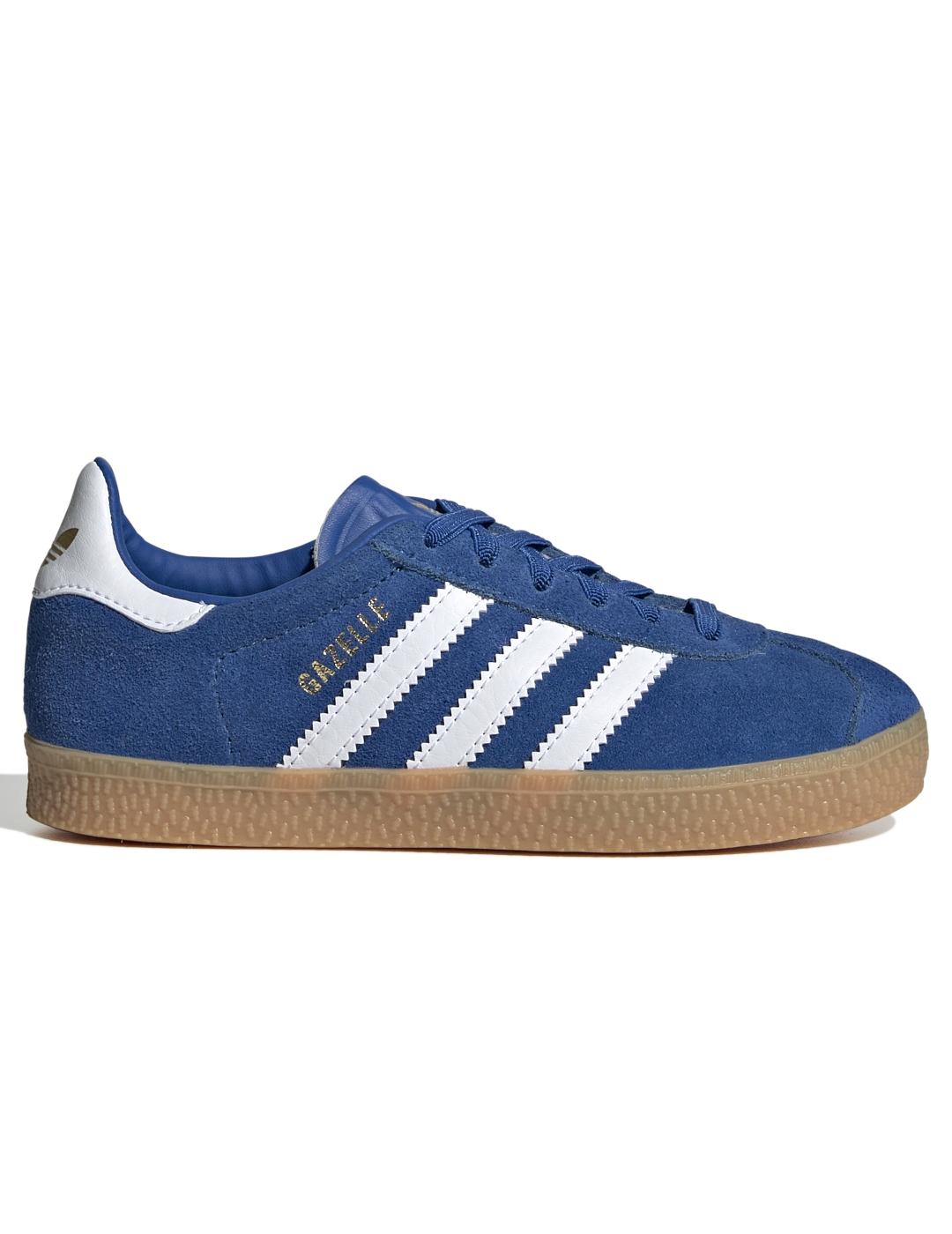 muestra mediodía Día del Maestro Zapatillas adidas gazelle c azulón de niño.